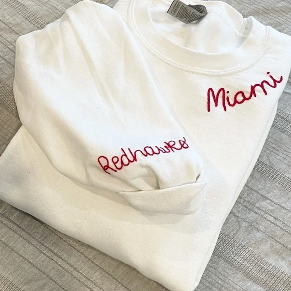 Embroidered college sweatshirts store